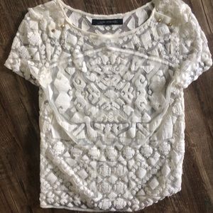 SALE Sheer white Zara blouse Small